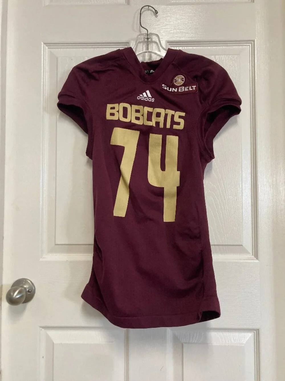 ADDIDAS Jersey Texas State Bobcats Sun Belt Conference #74 maroon size Large men